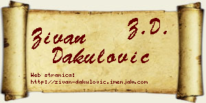 Živan Dakulović vizit kartica
